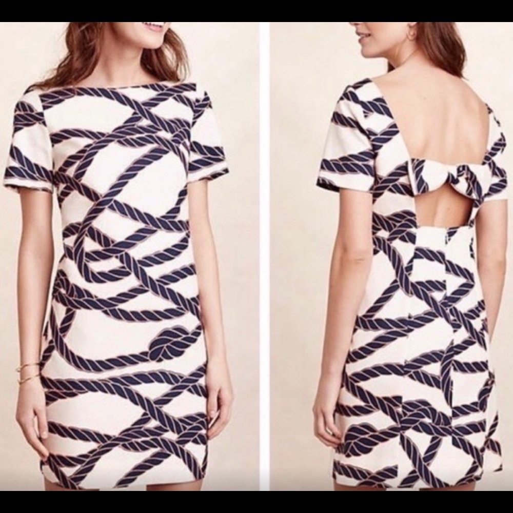 Anthropologie MAEVE Bow-Back Shift Dress